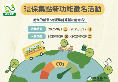 環保集點召集令！新功能命名徵件活動，5萬綠點等你來拿！