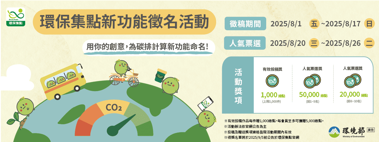 環保集點新功能徵名活動